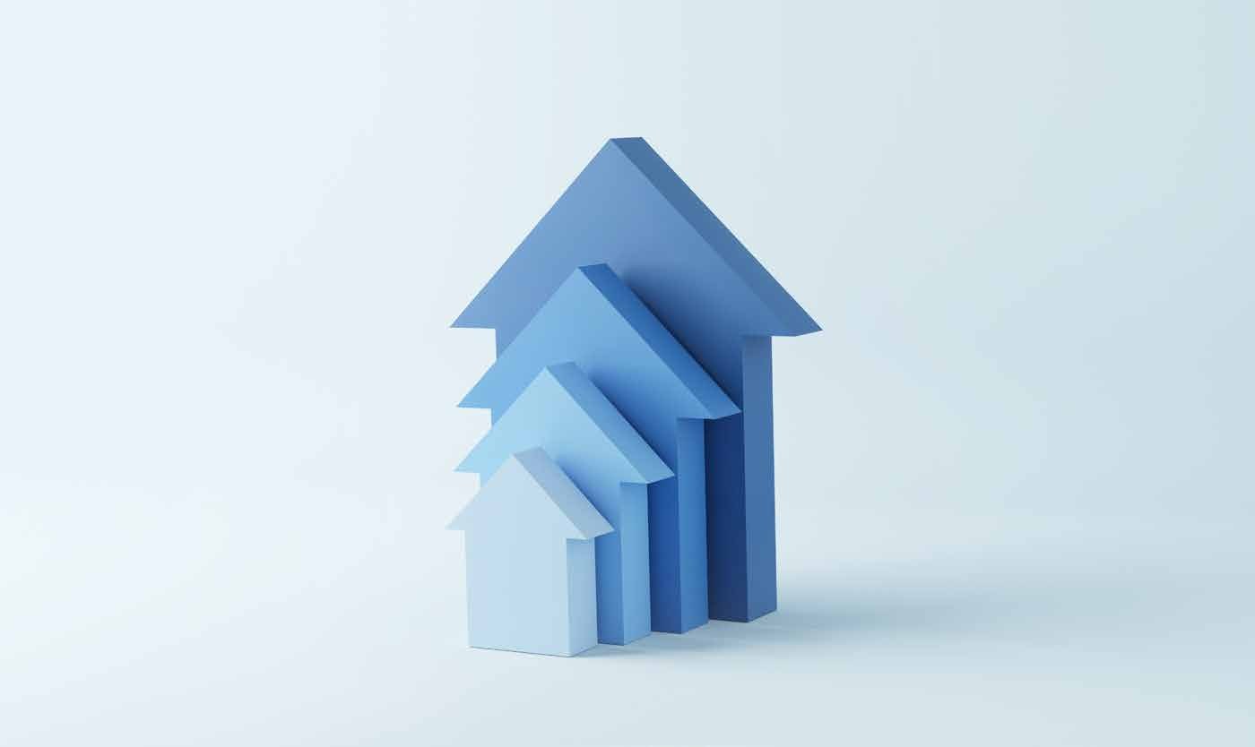 Ascending blue arrows symbolizing growth
